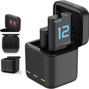 Зарядне Telesin + 2 акумулятори 1720 mAh для GoPro Hero 12 / 11 / 10 / 9