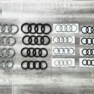 Емблема значок логотип Ауді кільця Audi эмблема кольца хром чорні