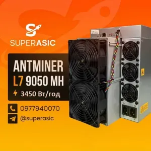 НАЯВНІСТЬ! Antminer L7 9050 Mh 3450 Вт ASIC + Гарантія