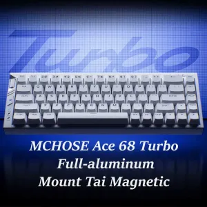 Клавіатура з алюмінію MCHOSE Ace68 Turbo HE, Mount Tai Magnetic Switch GT, 16K, 256K, 0.06ms. Колір білий\white +є  можливість лазерного гравірування