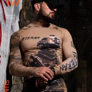 Преміальний матеріал відмінний пошив тактичний рашгард MANTIS® Veteran LS — Coyote кілька кольорів маємо у наявності