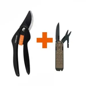 Секатор Fiskars SoftGrip M+Мультитул Lockdown Slim,16L,BOX