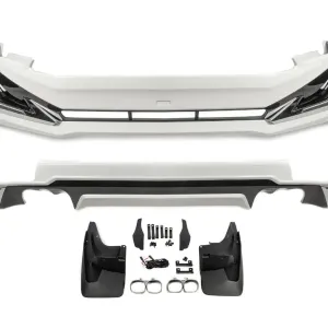 Toyota Land Cruiser Prado 150 2009-2023 рр. Накладки на передній і задній бампер Modelista V3-LED (2017-) Чорний колір