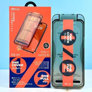 Захисне скло з автопоклейкою Remax ES-01 для iPhone 16/16 Pro/16 Pro Max | Защитное стекло на Айфон 16/16 Про/16 Про Макс | Скло Ремакс з аплікатором