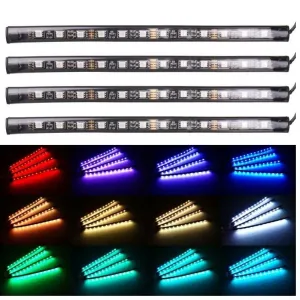 АКЦИЯ!!!Led подсветка салона , подсветка авто 4х9 RGB, многоцветная ДУ