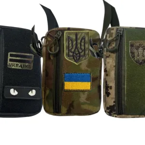 Сумка 23*16*6 через плече з липучкою піксель мультикам чорна