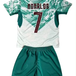 Дитяча футбольна форма Ronaldo №7 Кріштіану Роналду Збірна Португалії. Виїзна форма.  Новий сезон 2026/2027. Вишиті логотипи! Преміум якість!