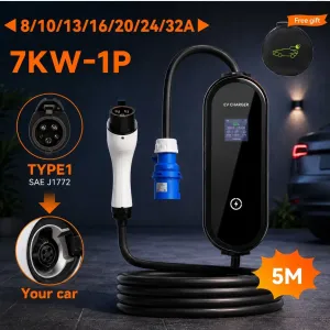 ЯКІСТЬ‼️Зарядний пристрій 32А Type 1 5метрів Ipengen Ev charger 7kw 8-32A