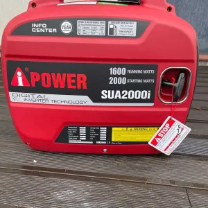 Новий інверторний бензиновий генератор 2.0 кВт A-iPower SUA2000i з Німеччини. Для квартири. Мідна обмотка. Вага 21 кг. Знижка 10% для ЗСУ та УБД.