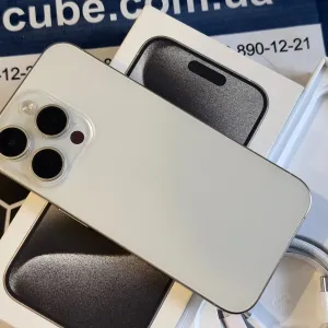 iPhone 15 Pro White Titanium 256GB Neverlock (ідеальний стан, фізична сім)