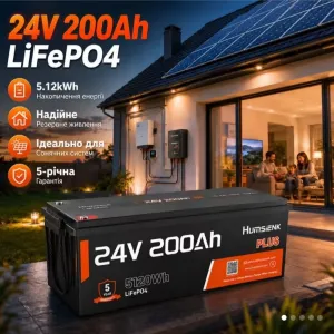 Акумулятор Humsienk Lifepo4 24v 200ah 5.12кв.ч