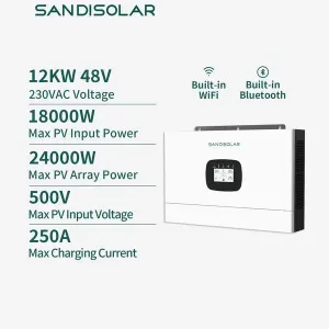 Гібридний сонячний інвертор SANDISOLAR 12кВт SD-PRO-EU 12K