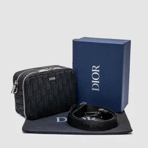 Сумка чоловіча Dior Oblique Zipped Pouch with Strap копія 1:1