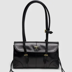 Сумка жіноча Prada Medium Leather Shoulder Bag Black копія 1:1