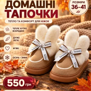 Теплі тапочки на зиму