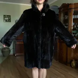 Шуба натуральна норкова чорна