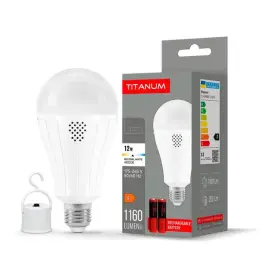 Акумуляторна LED лампа TITANUM A68 9W E27 4000K